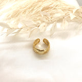 925/18k Vermeil Quilted Open Ring
