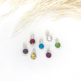 925 Sterling Silver Round Birthstones Pendants