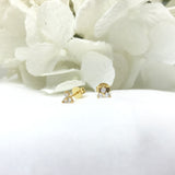 925/18K Vermeil CZ Lotus Stud Earrings
