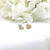 925/18K Vermeil CZ Heart Studs Earrings