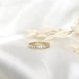 10k Yellow Gold Diagonal Baguette CZ Ring