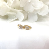 925/18K Vermeil CZ Flower Huggies
