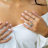 10k Gold Stackable Diamond Marquise Cut Ring