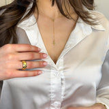 925/18k Vermeil Quilted Open Ring