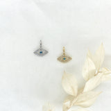 14k Gold Diamond Evil Eye Pendant
