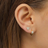 925/18K Vermeil CZ Flower Huggies