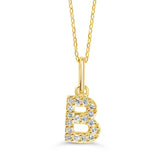 10k Gold Mini Diamond Initial Pendant