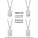 Engravable- Stainless Steel Gun Metal Tag Necklace