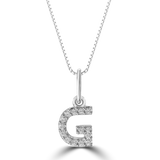 10k Gold Mini Diamond Initial Pendant