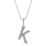 10k Gold Mini Diamond Initial Pendant