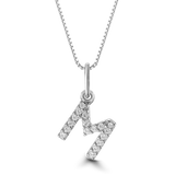 10k Gold Mini Diamond Initial Pendant