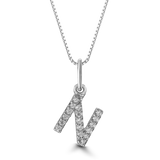 10k Gold Mini Diamond Initial Pendant