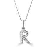 10k Gold Mini Diamond Initial Pendant