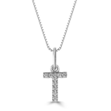 10k Gold Mini Diamond Initial Pendant