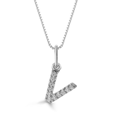 10k Gold Mini Diamond Initial Pendant