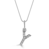 10k Gold Mini Diamond Initial Pendant