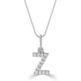 10k Gold Mini Diamond Initial Pendant