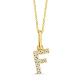 10k Gold Mini Diamond Initial Pendant