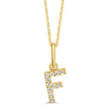 10k Gold Mini Diamond Initial Pendant