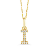 10k Gold Mini Diamond Initial Pendant