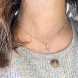 10k Gold Mini Diamond Initial Pendant