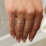 10k Gold Stackable Solitaire Bead Diamond Ring