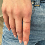10k Gold Stackable Beaded Diamond Ring