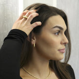 925/18K Vermeil Croissant Stud Earrings
