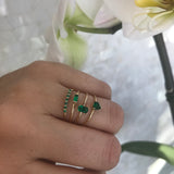 10k Gold Horizontal Baguette Cut Birthstone Ring