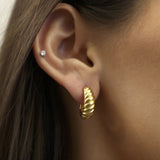 925/18K Vermeil Croissant Stud Earrings