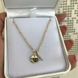 10k Gold Mini Diamond Initial Pendant