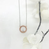 10K Gold Circle Necklace with CZ