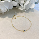 925/18K Vermeil Small CZ Evil Eye Bracelet