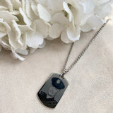 Stainless Steel Heavy Large Rectangle Necklace- Photo Engraving