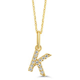 10k Gold Mini Diamond Initial Pendant