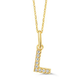10k Gold Mini Diamond Initial Pendant