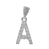 925 Sterling Silver CZ Initial Necklace