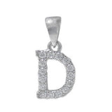 925 Sterling Silver CZ Initial Necklace