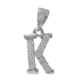 925 Sterling Silver CZ Initial Necklace