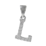 925 Sterling Silver CZ Initial Necklace