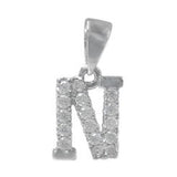 925 Sterling Silver CZ Initial Necklace