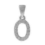 925 Sterling Silver CZ Initial Necklace