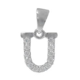 925 Sterling Silver CZ Initial Necklace