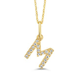 10k Gold Mini Diamond Initial Pendant