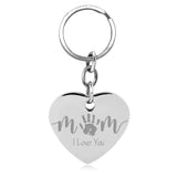 Stainless Steel Heart Key Chain - Photo Engraving