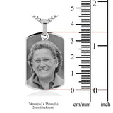 Stainless Steel Heavy Large Rectangle Necklace- Photo Engraving