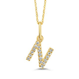 10k Gold Mini Diamond Initial Pendant