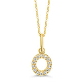 10k Gold Mini Diamond Initial Pendant
