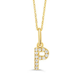 10k Gold Mini Diamond Initial Pendant
