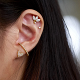 925/18K Vermeil CZ Heart Studs Earrings